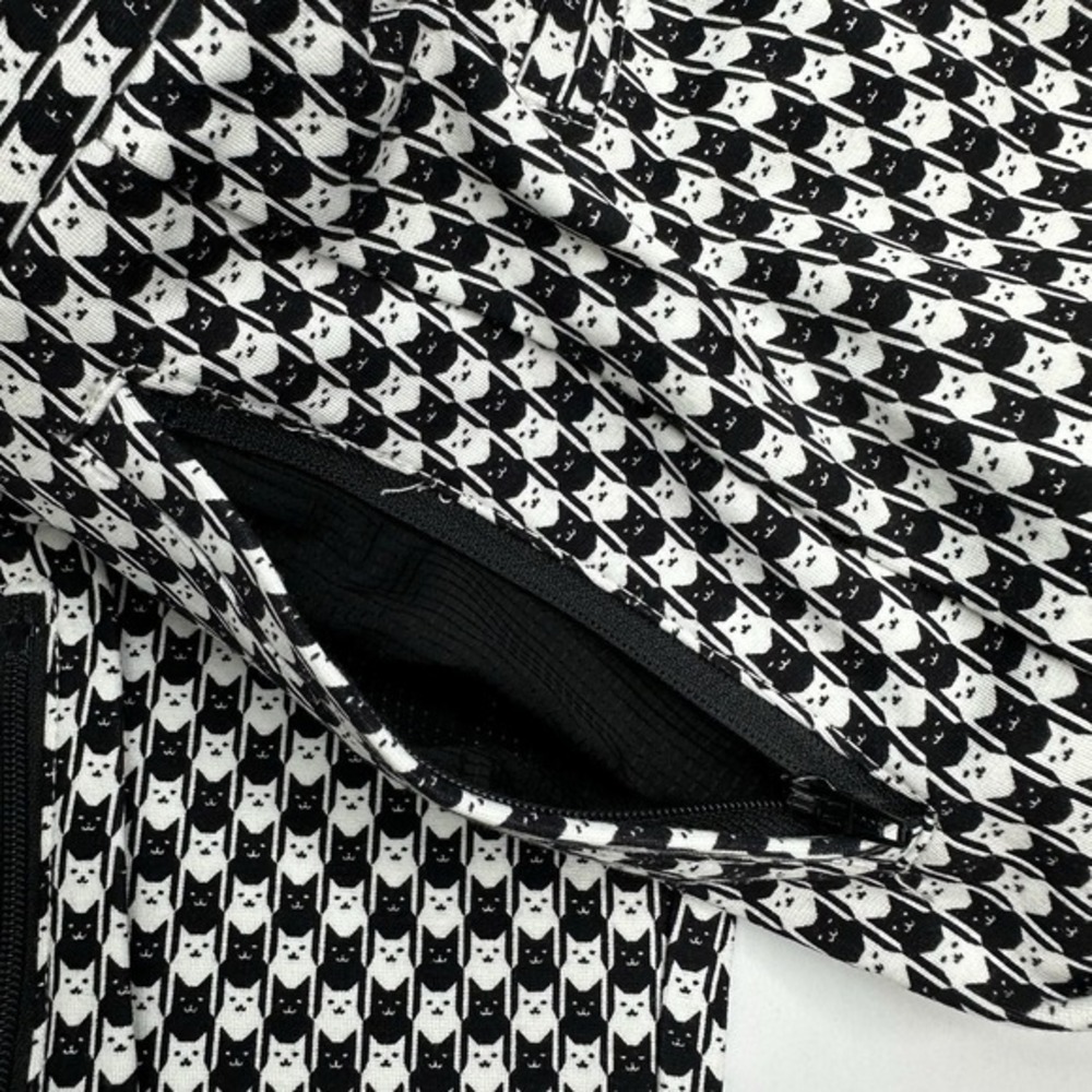 Betabrand Catstooth Skinny Leg Pencil Dress Pant Yoga Pants Black White M Petite - Picture 4 of 15